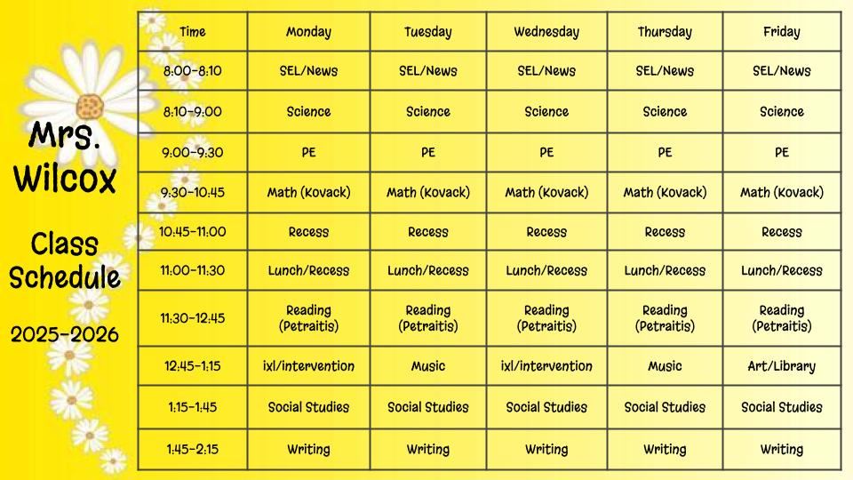 Class Schedule